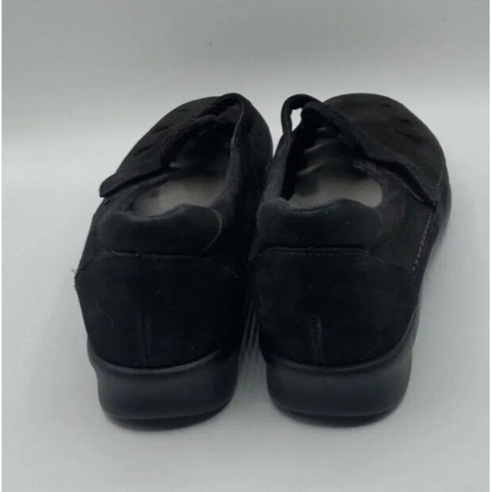 SAS Roamer Sz 8.5 NuBuck Leather Women's Comfort Walking Slip On Shoes Charcoal